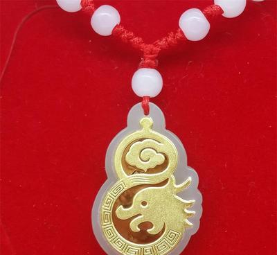 批發金鑲 金鑲玉和田玉3D葫蘆金鑲A貨天然和田吊墜 工廠直銷